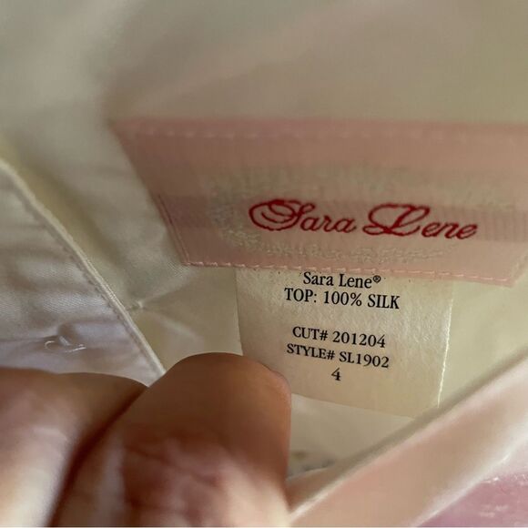 Sara Lene Silk Flower Girl Cream/White Dress Size 4 - Picture 5 of 7